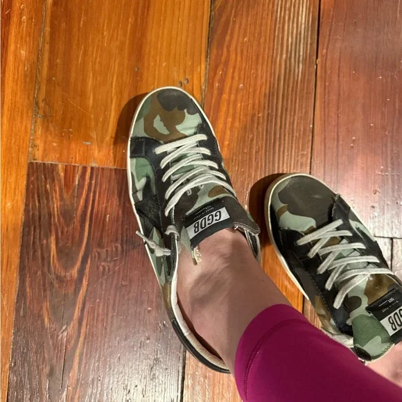 Golden Goose Camouflage Sneakers with Black Trim - Picture 5 of 5